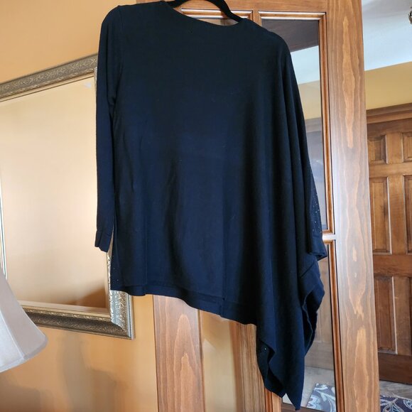 Anne Klein One-Sleeve Poncho Sweater - Women's Size Large - Picture 7 of 8